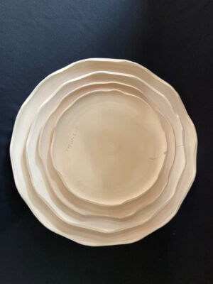 Prato 3 raso borda torta semi oval